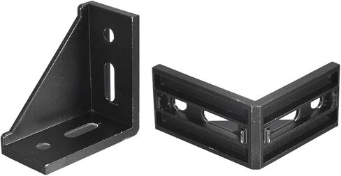 uxcell 4Set Inside Corner Bracket Gusset Kits, 77x77x40mm 4080 Angle Connector for 4080 Series Aluminum Profile (Silver/ 16 x Hex Flange Nuts & T-Slot Screws) in Saudi Arabia