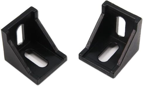 4040 Right Angle Corner Bracket Gusset 2 Hole with M6x16mm Screws and T-Nuts for 8mm Slot 4040 Series Aluminum Extrusion Profile, 10pcs/Pack (Black-40Series) in Kuwait