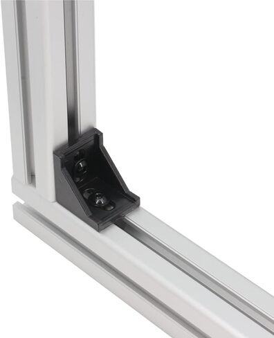 4040 Right Angle Corner Bracket Gusset 2 Hole with M6x16mm Screws and T-Nuts for 8mm Slot 4040 Series Aluminum Extrusion Profile, 10pcs/Pack (Black-40Series) in Kuwait