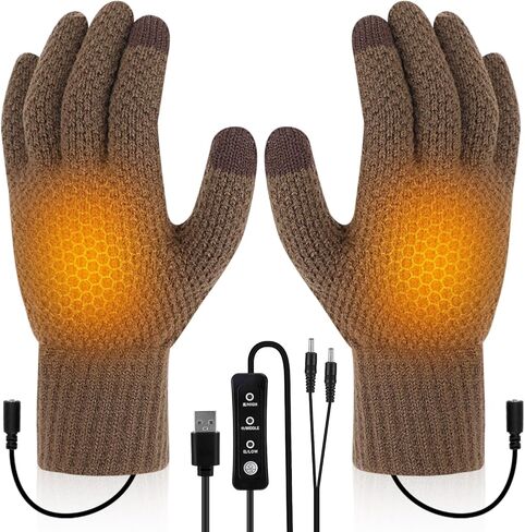 قفازات USB ساخنة للرجال والنساء، قفازات تدفئة حياكة ناعمة مع 3 درجات حرارة قابلة للتعديل، نصف تسخين كامل لليدين، قفازات شتوية كهربائية قابلة للغسل وقفازات كتابة الكمبيوتر المحمول in Kuwait