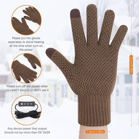 قفازات USB ساخنة للرجال والنساء، قفازات تدفئة حياكة ناعمة مع 3 درجات حرارة قابلة للتعديل، نصف تسخين كامل لليدين، قفازات شتوية كهربائية قابلة للغسل وقفازات كتابة الكمبيوتر المحمول in Kuwait