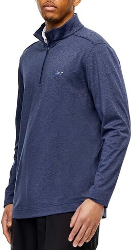 بلوفر جريج نورمان بيرفورمانس بسحاب ربع | بلوفر رجالي للتمرين | بلوفر رجالي بسحاب ربع - أزرق منقط، مقاس كبير in Kuwait