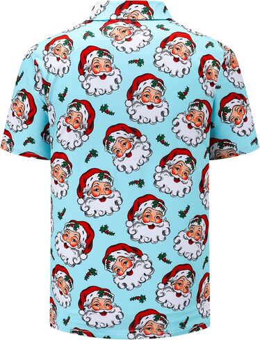 Mens Christmas Golf Polo Shirts Short Sleeve Funny Golf Shirts Ugly Christmas Shirts for Men in Saudi Arabia