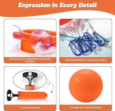 ألعاب الحمام، طوق كرة السلة للاستحمام خالٍ من العفن للأطفال من سن 1 إلى 3 سنوات، لا يوجد طوق كرة السلة في حوض الاستحمام للأطفال الصغار، طوق كرة سلة قوي بالشفط ومجموعة 4 كرات ناعمة للأولاد والبنات، ألعاب حوض للأطفال من 4 إلى 8 سنوات in Kuwait