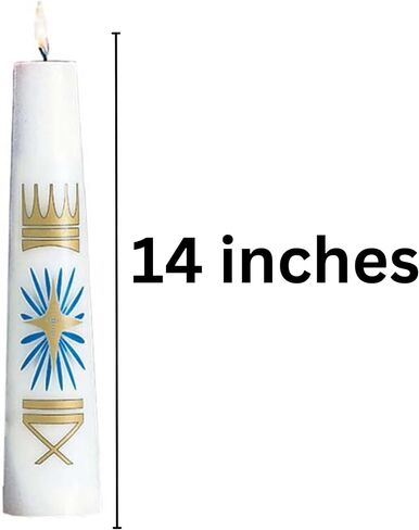Nativity Christ Candle, Religious Christmas Church Supplies and Home Decor, 14 Inches in Saudi Arabia