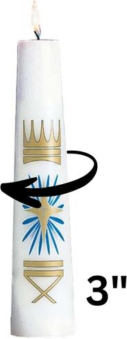 Nativity Christ Candle, Religious Christmas Church Supplies and Home Decor, 14 Inches in Saudi Arabia