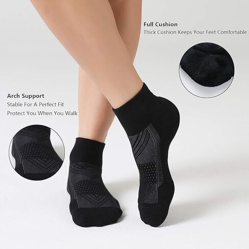6 قطع من جوارب الجري للكاحل للرجال، مبطنة بقصة منخفضة مع عروة، جوارب للأداء الرياضي، مسامية ماصة للرطوبة، مثالية للرياضة والتدريب والارتداء اليومي، متينة ومريحة in Kuwait