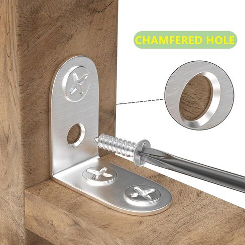 20 قطعة من الأقواس الصغيرة، 1.57 × 1.57 بوصة (40 × 40 مم) دعامات زاوية معدنية من الفولاذ المقاوم للصدأ، دعامة زاوية قائمة للأثاث الخشبي، مع 80 قطعة براغي in Kuwait