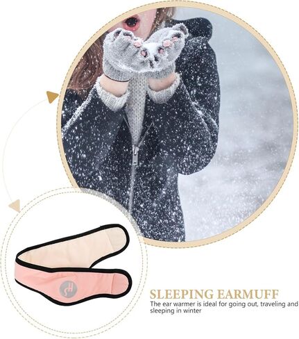 Angoily Ear Warmer Headband, 2 in 1 Eye Mask and Soundproof Sleep Earmuff Noise Reduction Sleeping Ear Wraps Ear Protection Cover for Men Women Grey in Kuwait