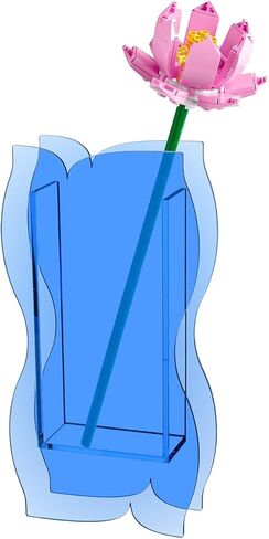 مزهرية أكريليك من بيوتي فلاير لزهور ليغو، ديكور غرفة الزهور والنباتات الطازجة، مزهرية زهرة أكريليك غير تقليدية، مزهريات الزهور الحديثة لهجة فريدة من نوعها للمنزل/غرفة النوم/المكتب (أزرق) in Kuwait