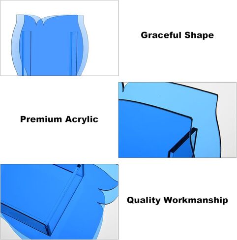 مزهرية أكريليك من بيوتي فلاير لزهور ليغو، ديكور غرفة الزهور والنباتات الطازجة، مزهرية زهرة أكريليك غير تقليدية، مزهريات الزهور الحديثة لهجة فريدة من نوعها للمنزل/غرفة النوم/المكتب (أزرق) in Kuwait