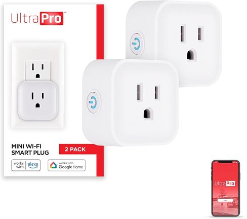 UltraPro Smart Plug WiFi Outlet، المنزل الذكي، المفتاح الذكي، المخرج الذكي، يعمل مع Alexa، Echo وGoogle Home، لا يتطلب محورًا، التحكم في التطبيق، معتمد من ETL، مفتاح مخرج كهربائي، 4 حزم، 51411 in Kuwait