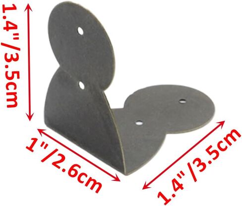 أقواس زاوية عتيقة مقاس 1.4 بوصة × 1.4 بوصة أثاث برونزي مزخرف حافة زاوية صندوق واقي غطاء زاوية -48 قطعة in Kuwait