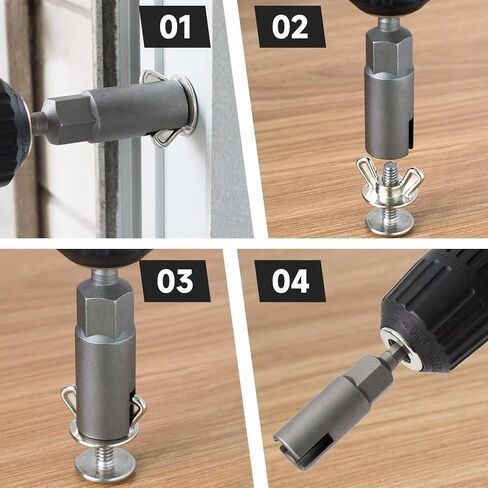 3 PCS Large Slotted Hurricane Wingnut Driver, 1/4" Hex Shank Wingnut Driver Bit for Panel Wing Nuts, Power Wing Nut Socket Drill Bit for Panel Nuts Screws Eye C Hook Bolt - 3 Sizes in Saudi Arabia