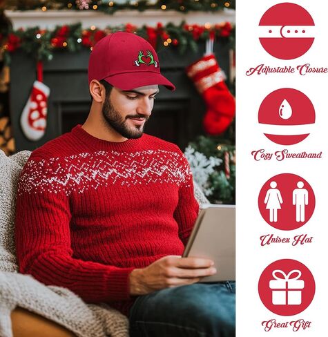 Christmas Trucker Hat for Men and Women Merry Christmas Embroidery Adjustable Washable Baseball Cap Christmas Xmas in Saudi Arabia