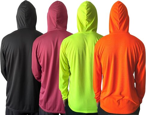 Men Sun Protection Breathable Fishing Hiking Long Sleeve Workout T-Shirts with Hood in Saudi Arabia