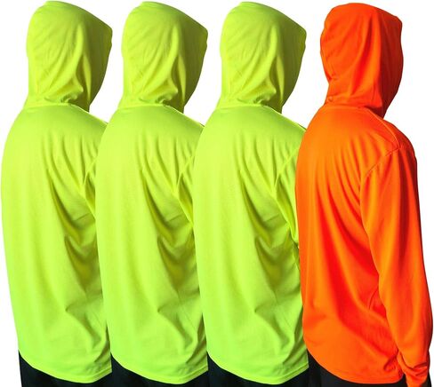 Men Sun Protection Breathable Fishing Hiking Long Sleeve Workout T-Shirts with Hood in Saudi Arabia