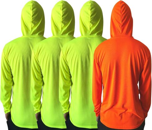 Men Sun Protection Breathable Fishing Hiking Long Sleeve Workout T-Shirts with Hood in Saudi Arabia