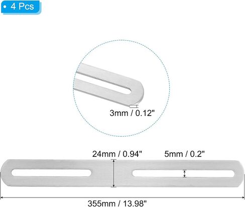 PATIKIL Stainless Steel Corner Braces 8.27 x 0.94 Inch,4 Pieces L Bracket Joint Right Angle Support Bracket L Shaped Corner Fasteners for Shelves, Silver in Saudi Arabia