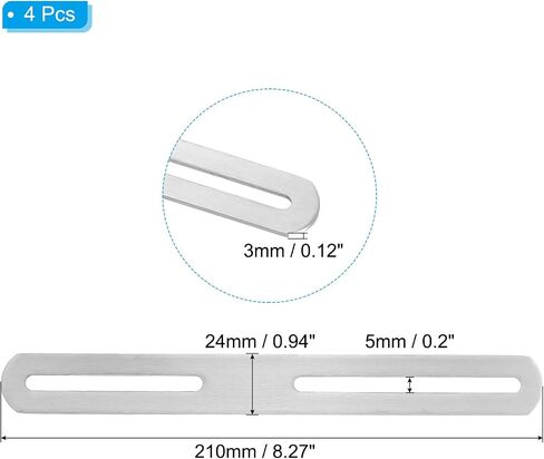 PATIKIL Stainless Steel Corner Braces 8.27 x 0.94 Inch,4 Pieces L Bracket Joint Right Angle Support Bracket L Shaped Corner Fasteners for Shelves, Silver in Saudi Arabia