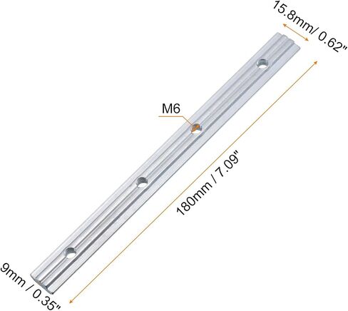 uxcell Straight Line Connector, 6Pcs3.9inch Inside Joint Brackets with M5 Screws for 2020 Series Aluminum Extrusion Profile T Slot 6mm (Silver) in Saudi Arabia