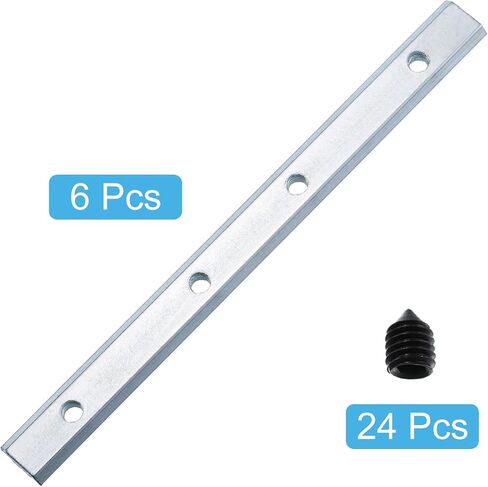 uxcell Straight Line Connector, 6Pcs3.9inch Inside Joint Brackets with M5 Screws for 2020 Series Aluminum Extrusion Profile T Slot 6mm (Silver) in Saudi Arabia