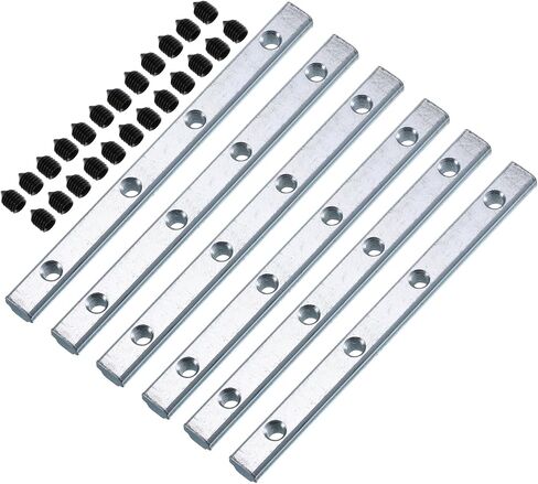 uxcell Straight Line Connector, 6Pcs3.9inch Inside Joint Brackets with M5 Screws for 2020 Series Aluminum Extrusion Profile T Slot 6mm (Silver) in Saudi Arabia