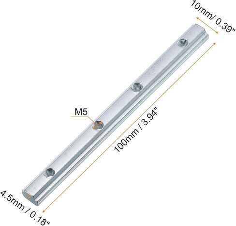 uxcell Straight Line Connector, 6Pcs3.9inch Inside Joint Brackets with M5 Screws for 2020 Series Aluminum Extrusion Profile T Slot 6mm (Silver) in Saudi Arabia