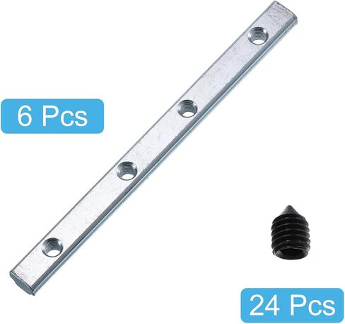 uxcell Straight Line Connector, 6Pcs3.9inch Inside Joint Brackets with M5 Screws for 2020 Series Aluminum Extrusion Profile T Slot 6mm (Silver) in Saudi Arabia