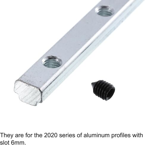 uxcell Straight Line Connector, 6Pcs3.9inch Inside Joint Brackets with M5 Screws for 2020 Series Aluminum Extrusion Profile T Slot 6mm (Silver) in Saudi Arabia