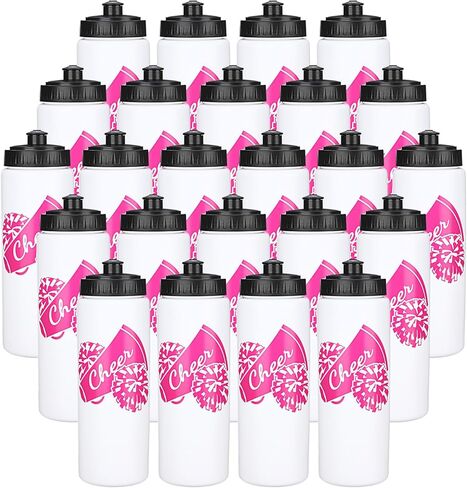 Domensi Cheer Water Bottles 20 oz Plastic Reusable Cheer Water Bottles Squeeze Water Bottle Bulk Teams Sports Water Bottles Gifts for Cheerleaders Cheerleading Gifts in Saudi Arabia