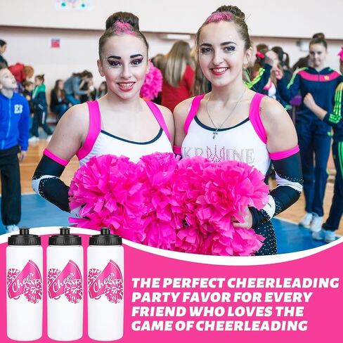 Domensi Cheer Water Bottles 20 oz Plastic Reusable Cheer Water Bottles Squeeze Water Bottle Bulk Teams Sports Water Bottles Gifts for Cheerleaders Cheerleading Gifts in Saudi Arabia