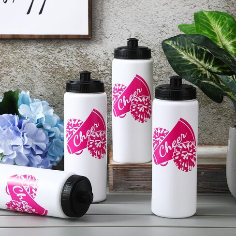 Domensi Cheer Water Bottles 20 oz Plastic Reusable Cheer Water Bottles Squeeze Water Bottle Bulk Teams Sports Water Bottles Gifts for Cheerleaders Cheerleading Gifts in Saudi Arabia