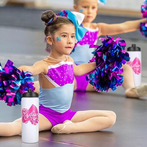 Domensi Cheer Water Bottles 20 oz Plastic Reusable Cheer Water Bottles Squeeze Water Bottle Bulk Teams Sports Water Bottles Gifts for Cheerleaders Cheerleading Gifts in Saudi Arabia