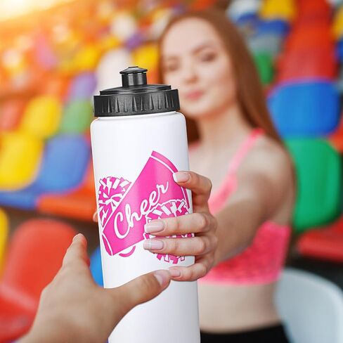 Domensi Cheer Water Bottles 20 oz Plastic Reusable Cheer Water Bottles Squeeze Water Bottle Bulk Teams Sports Water Bottles Gifts for Cheerleaders Cheerleading Gifts in Saudi Arabia