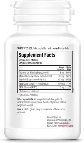 Kyolic Aged Garlic Extract Formula 101, Stress and Fatigue Relief, 200 Tablets (Packaging May Vary) in Saudi Arabia