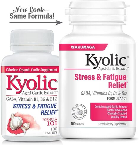 Kyolic Aged Garlic Extract Formula 101, Stress and Fatigue Relief, 200 Tablets (Packaging May Vary) in Saudi Arabia
