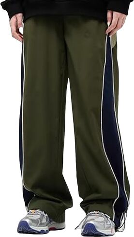 Y2k السراويل الرجال كتلة اللون Sweatpants الهيب هوب الشارع الشهير السراويل الفضفاضة واسعة الساق Sweatpants بنطال رياضي in Kuwait