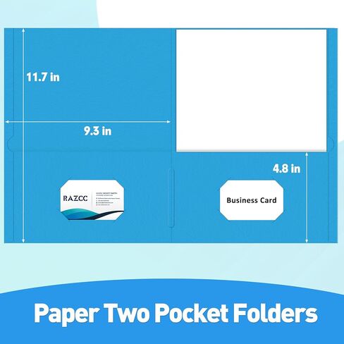 Two Pocket Folders, RAZCC 50 Pack 2Pocket Folders Fit Letter Size Paper, Paper Folders with Pockets for School Office Business Home, Navy Blue in Saudi Arabia