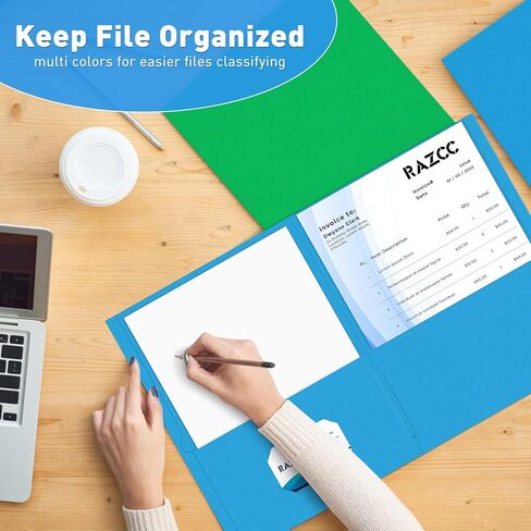 Two Pocket Folders, RAZCC 50 Pack 2Pocket Folders Fit Letter Size Paper, Paper Folders with Pockets for School Office Business Home, Navy Blue in Saudi Arabia