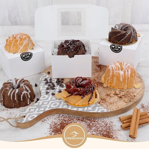 25 pack of 4.5 x 4.5 x 3 inches white small bakery box with window, to-go treat boxes with stickers, for mini bundt cakes, party favors, cookie boxes, small pastry boxes in Saudi Arabia