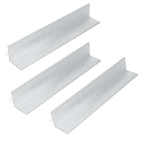 Xadnitu 3 Pieces 2" x 2" x 1/8" Aluminum Angle 6061, Angled Aluminum Extrusion for DIY, Home Improvement and Construction, 12" Length