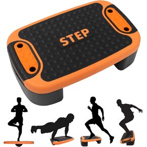 Modern-Depo 4-in-1 Step Up Platform Balance Board Adjustable Slant Board Stair Stepper for Exercise, Non Slip Aerobic Fitness Multifunctional Home Gym Workout Equipment