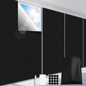 100% Blackout Window Cover 40" x 57" Travel Blackout Window Shades Portable Blackout Shades for Nursery Bedroom Dorm Room, No Drill Window Privacy Film, Light & UV Block for House
