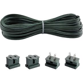 SPT-1 Green 18AWG Electrical Wire, 18 Gauge 2 Conductor Extension Wire,SPT 1 lamp Wire with 4 Slip Plugs for Household and DIY Projects (50Ft)