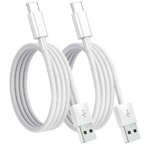 Car Carplay Cable for iPhone 16/15 (2-Pack 3.3FT), Nylon Braided USB A to USB C Charging Cord, USB to USBC Charger for iPhone 16 Pro Max/16 Plus/iPhone 15, iPad 10th / Pro 12.9, 11 / Air 5th, 4th Gen