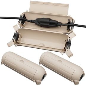 Flemoon [3 Pack] Outdoor Extension Cord Waterproof Cover, Weatherproof Electrical Connection Box for Outdoor Plug, Outlet, Outdoor Outlet, Socket, Halloween, Christmas Holiday Decoration Light, Brown