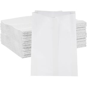 uxcell 100Pcs Kraft Paper Sandwich Bags, 5.5 x 3.9 Inch Greaseproof Paper Cookie Bags Paper Snack Bags Lunch Bags for Home Bakery Shop Bread, White