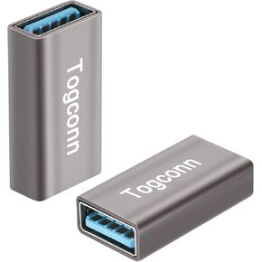 USB C to USB 3.0 Adapter (2 Pack),USB Type-C (Female) to USB A (Female) Coupler Convert,Bi-Directional High Speed USB Extension Connector Support Charge & Data Sync
