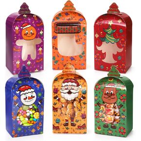 Okllen 30 قطعة من صناديق بسكويت عيد الميلاد، صناديق حفلات عيد الميلاد مع 6 أنماط تصميم مختلفة، صناديق معجنات مخبز عيد الميلاد ثلاثية الأبعاد للمعجنات والكب كيك والبراوني والدونات، 4.7 بوصة × 3.4 بوصة × 8.5 بوصة in Kuwait